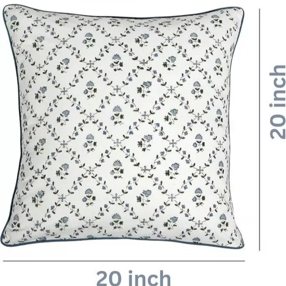 Set of 2 Decorative Vintage Farmhouse Print Square 20" x 20" Throw Pillow Covers - Picture 3 of 9